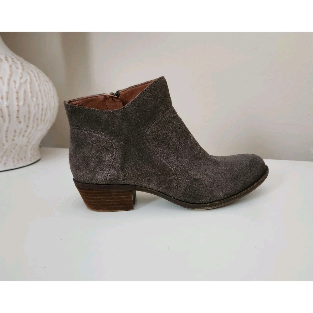 Lucky Brand Brolley Ankle Booties Grey Suede‎ Leather Womens Size US 6.5